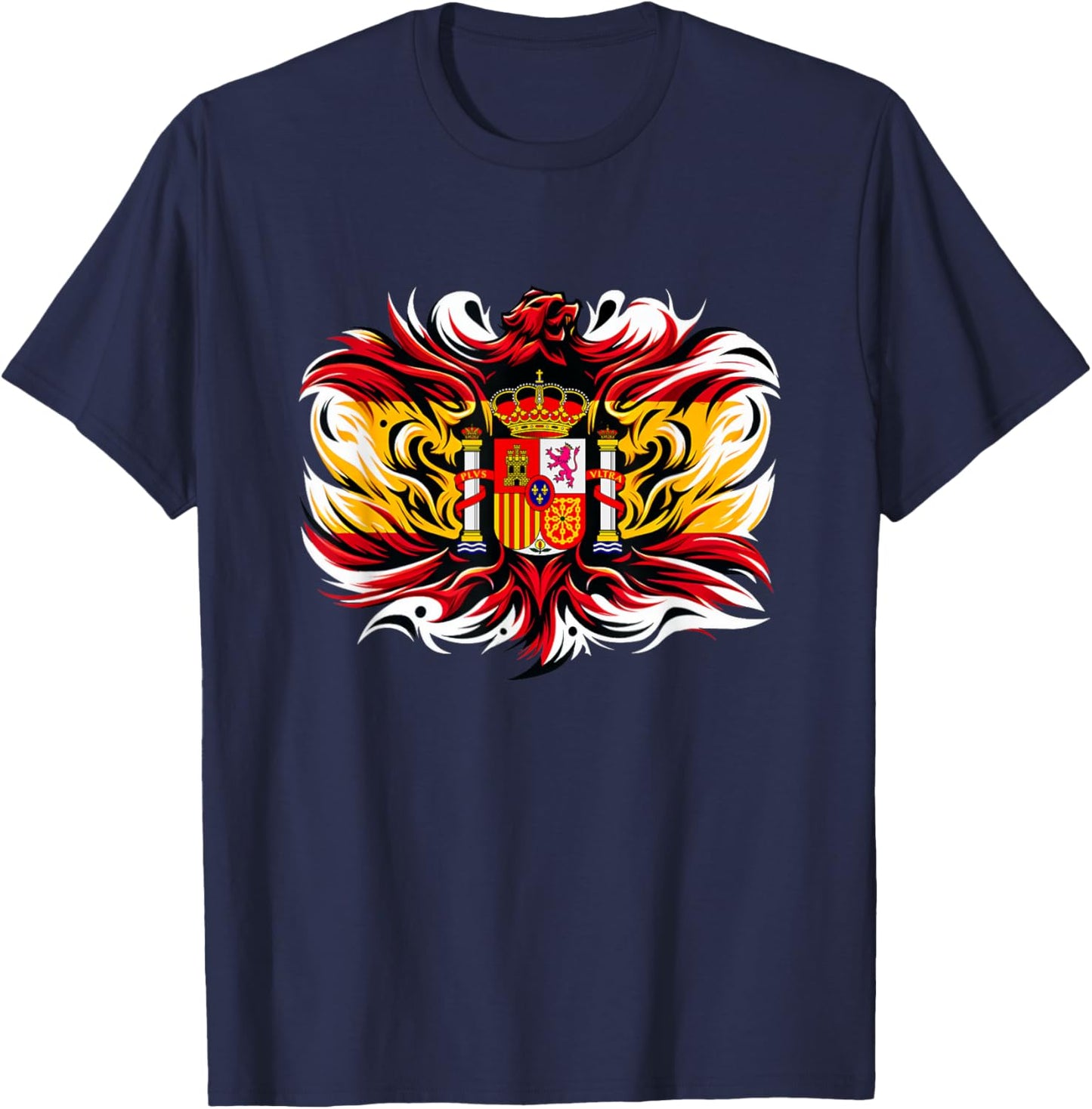 Spanish Banner Fan Spain Flag Retro Art Eagle T-Shirt - T-Shirt | Navy