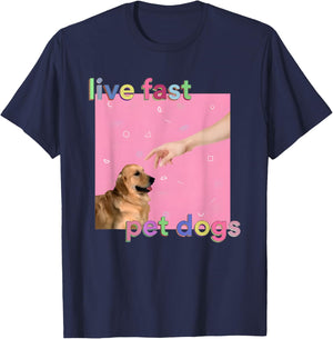 Live Fast Pet Dogs T-Shirt - T-Shirt | Navy
