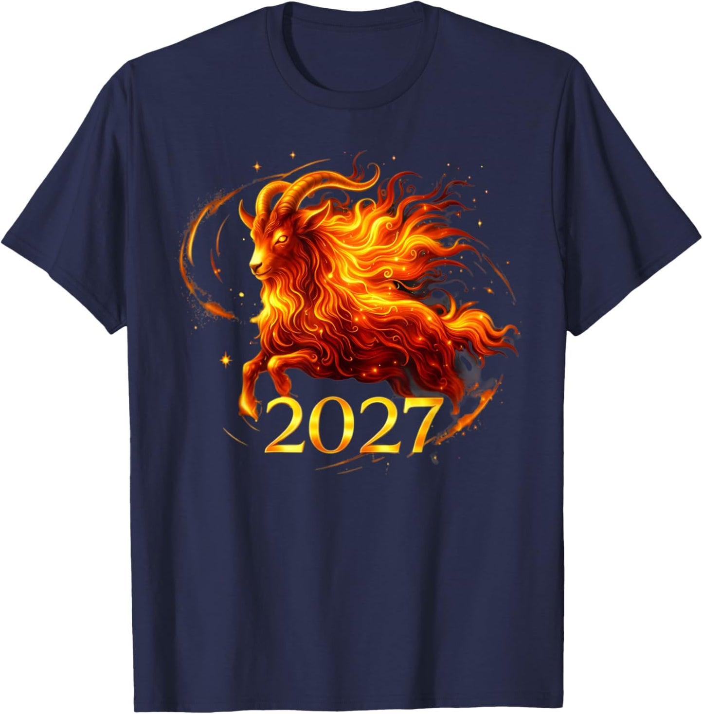 Chinese New Year 2027 Fire Goat Year of The Goat 2027 T-Shirt - T-Shirt | Navy