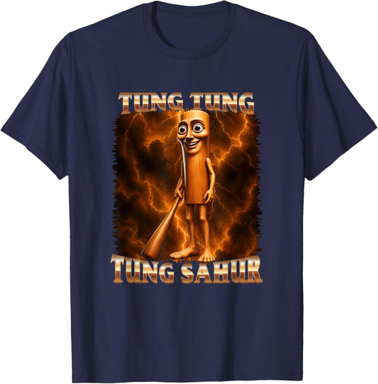 Tung Tung Tung Sahur Brainrot Retro Bootleg Concert T-Shirt - T-Shirt | Navy
