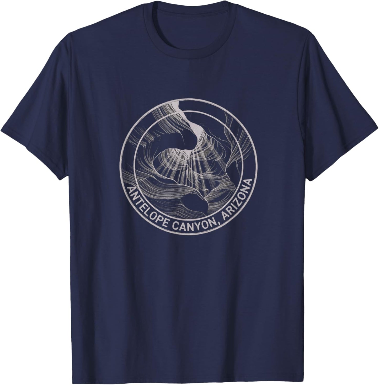 Vintage Antelope Canyon Arizona Sketch T-Shirt - T-Shirt | Navy