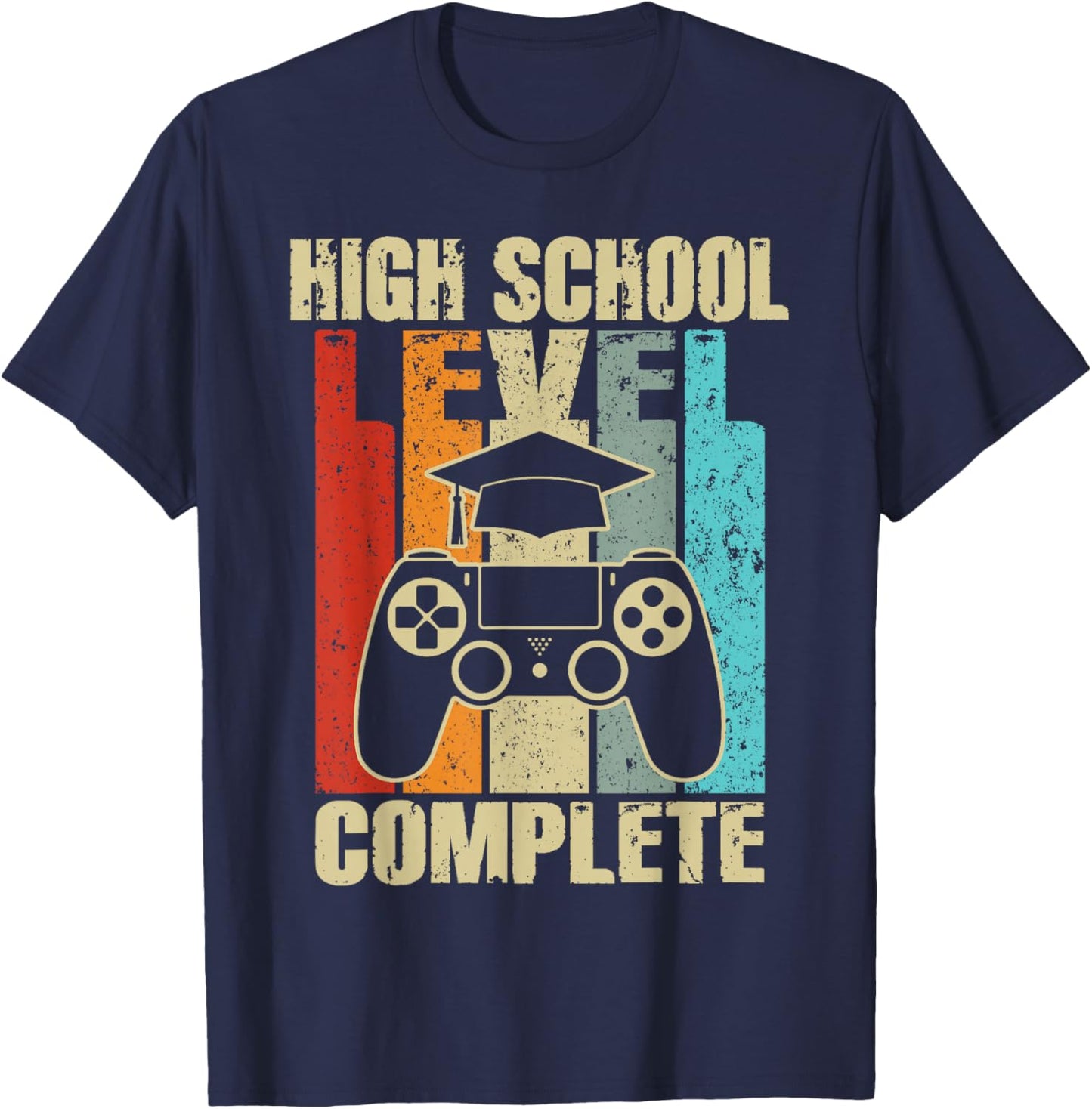 High School Level Complete Last Day Of School Boys Kids T-Shirt - T-Shirt | Navy