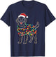 Funny Santa Golden Retriever Retriever Christmas Lights Dog T-Shirt - T-Shirt | Navy