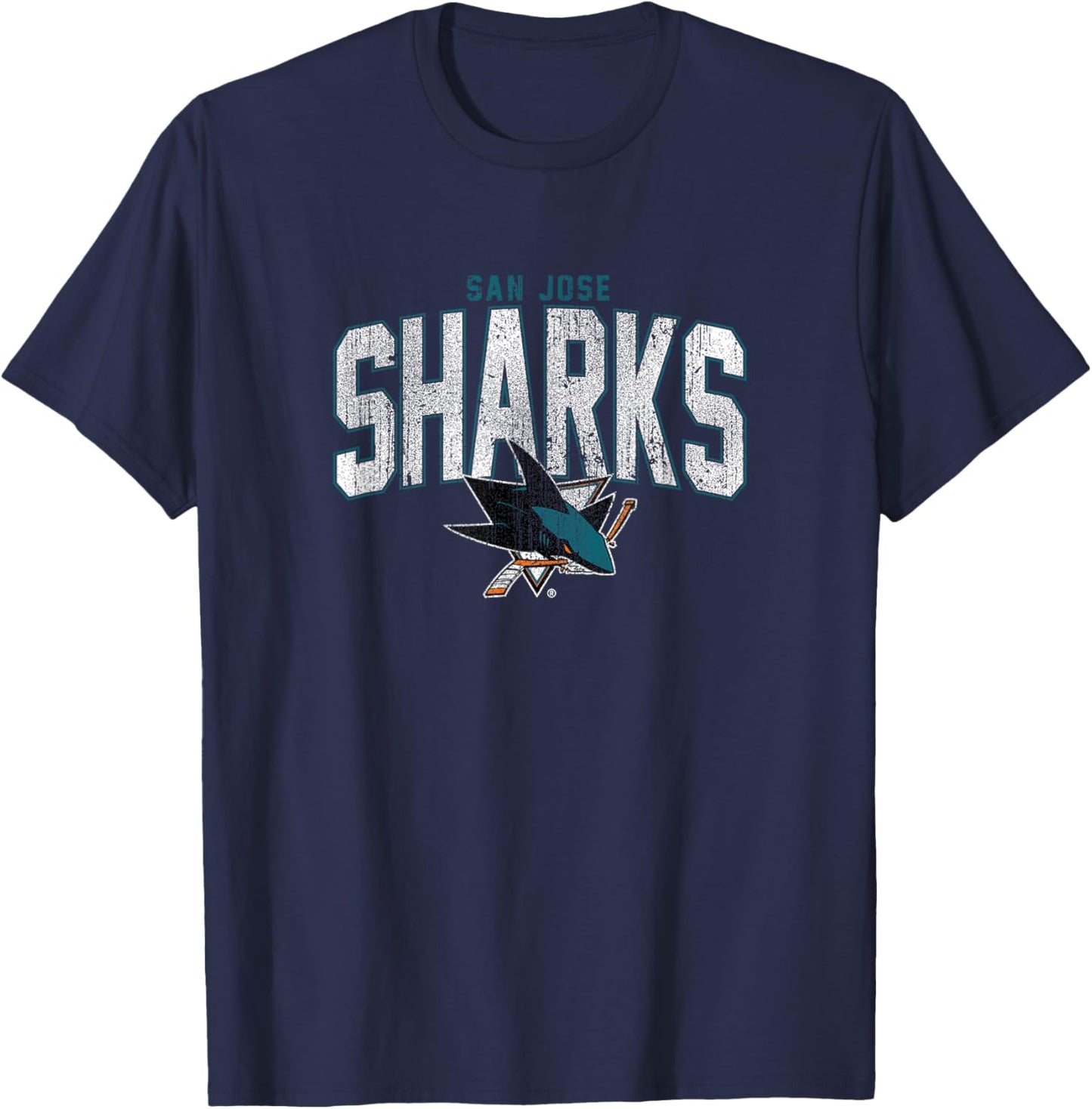 San Jose Sharks Logo Vintage NHL Hockey T-Shirt - T-Shirt | Navy