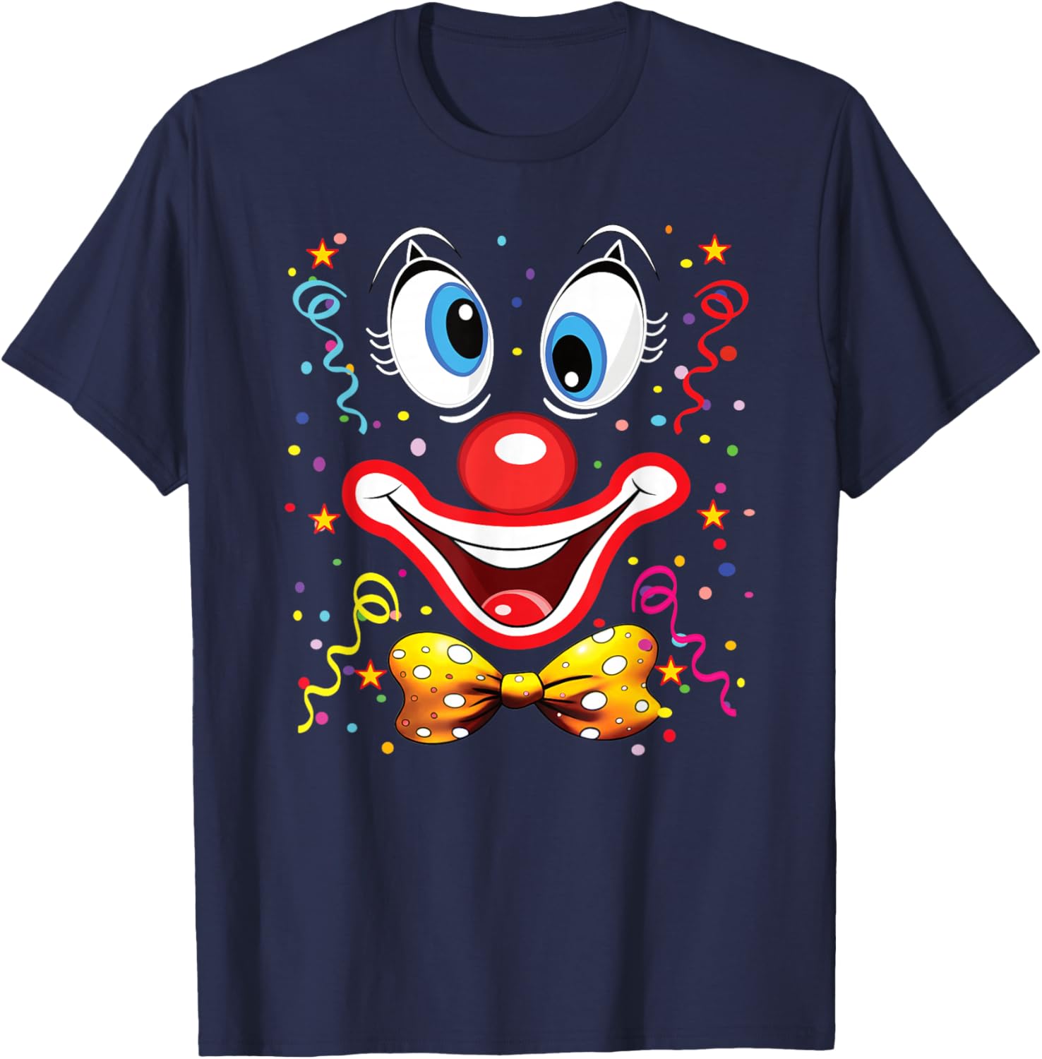Clown Carnival Costume Clown Costume Clown Fancy Dress Confetti T-Shirt - T-Shirt | Navy