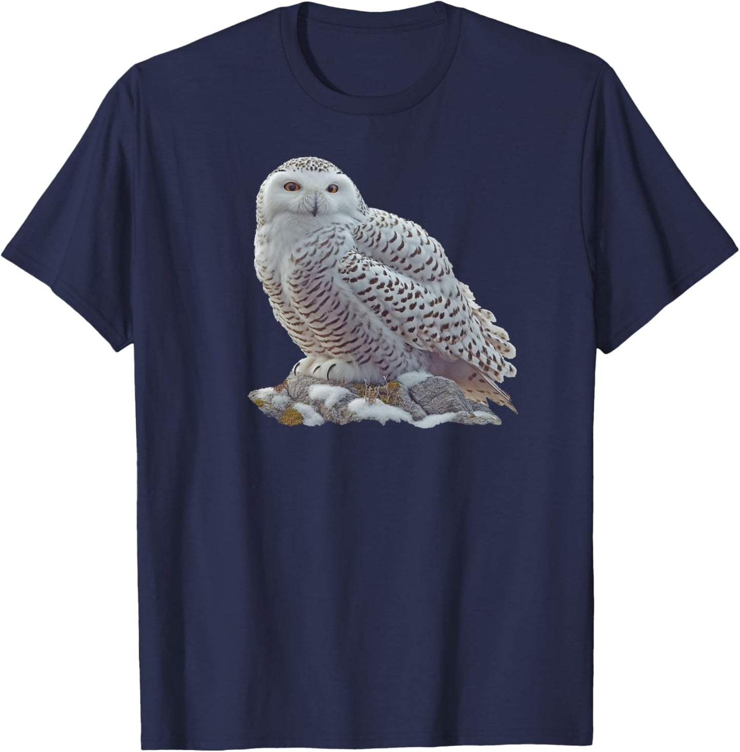 Bird Series. Snowy Owl. T-Shirt - T-Shirt | Navy