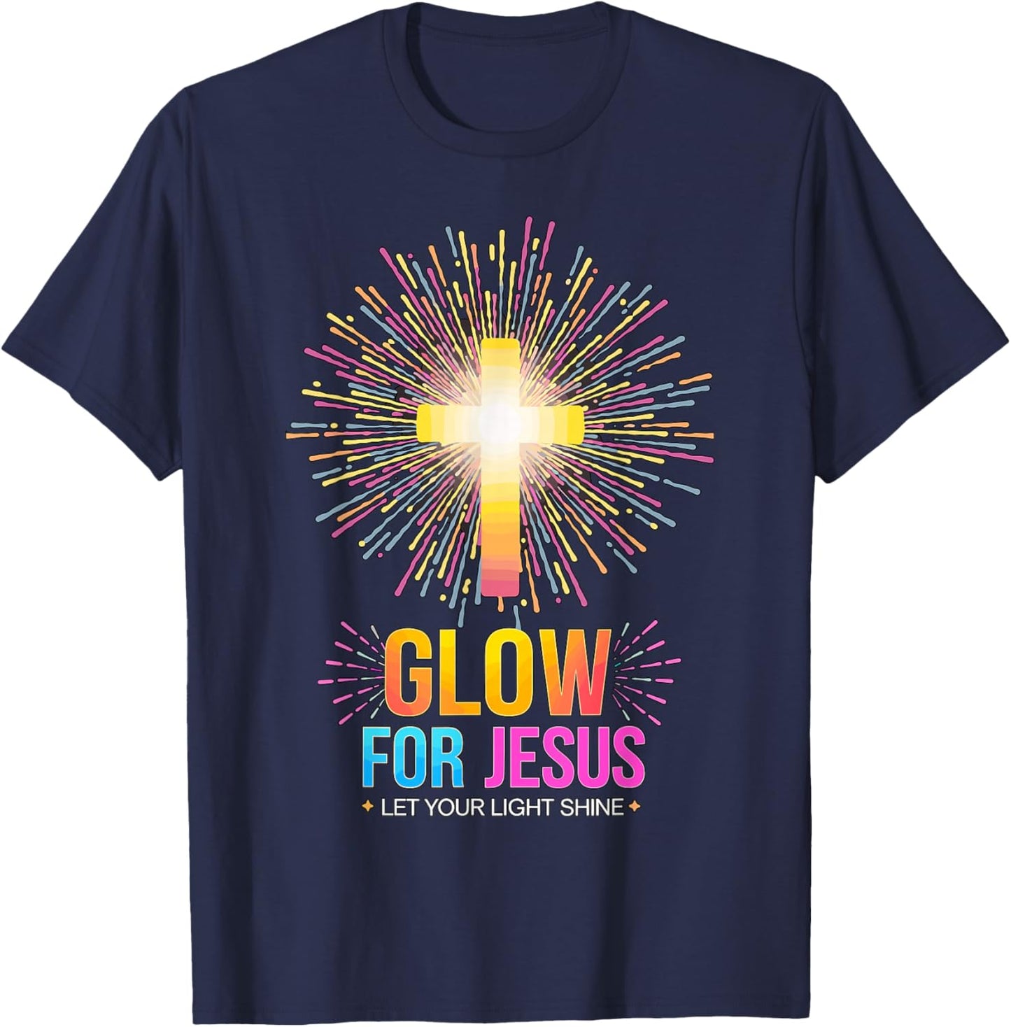 Glow for Jesus Let your Light Shine T-Shirt - T-Shirt | Navy