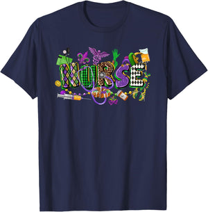 Mardi Gras Nurse Carnival Parade ICU RN Nursing School Women T-Shirt - T-Shirt | Navy