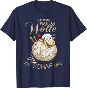 Bauernhof Lustiges Schaf Komme was Wolle ich Schaf das T-Shirt - T-Shirt | Navy