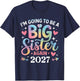I'm Going to Be A Big Sister Again 2027 Baby Announcement T-Shirt - T-Shirt | Navy