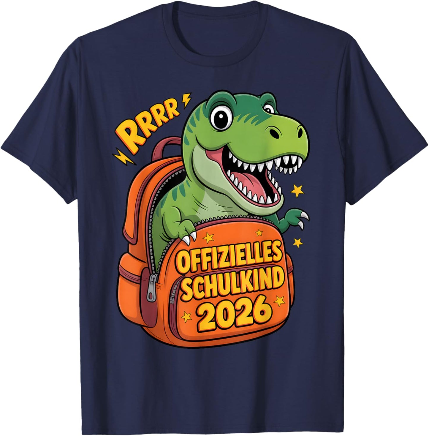 Schulkind 2026 Dino T-Rex – Einschulung Geschenk für Jungen T-Shirt - T-Shirt | Navy