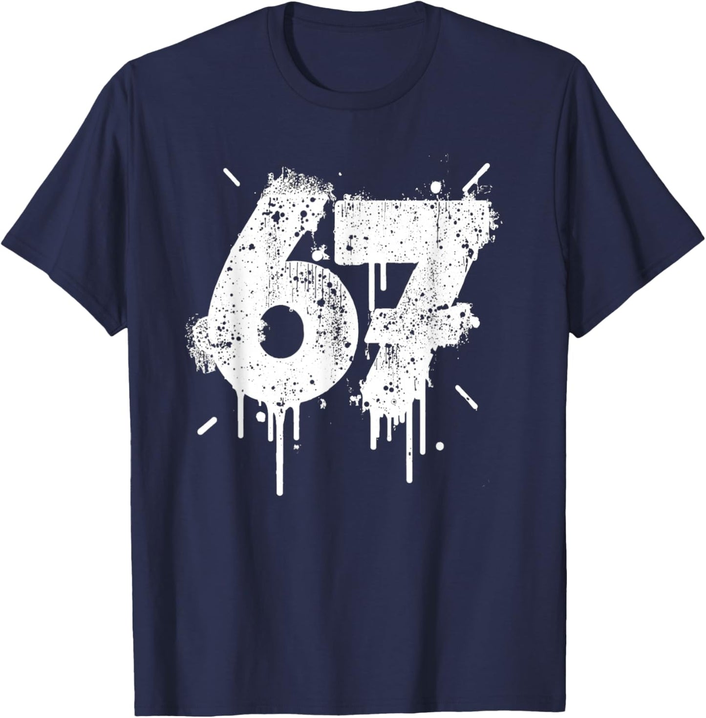 67 Shirt, 67 Meme Six Seven Funny Men's Shirts for Teens and Kids T-Shirt - T-Shirt | Navy