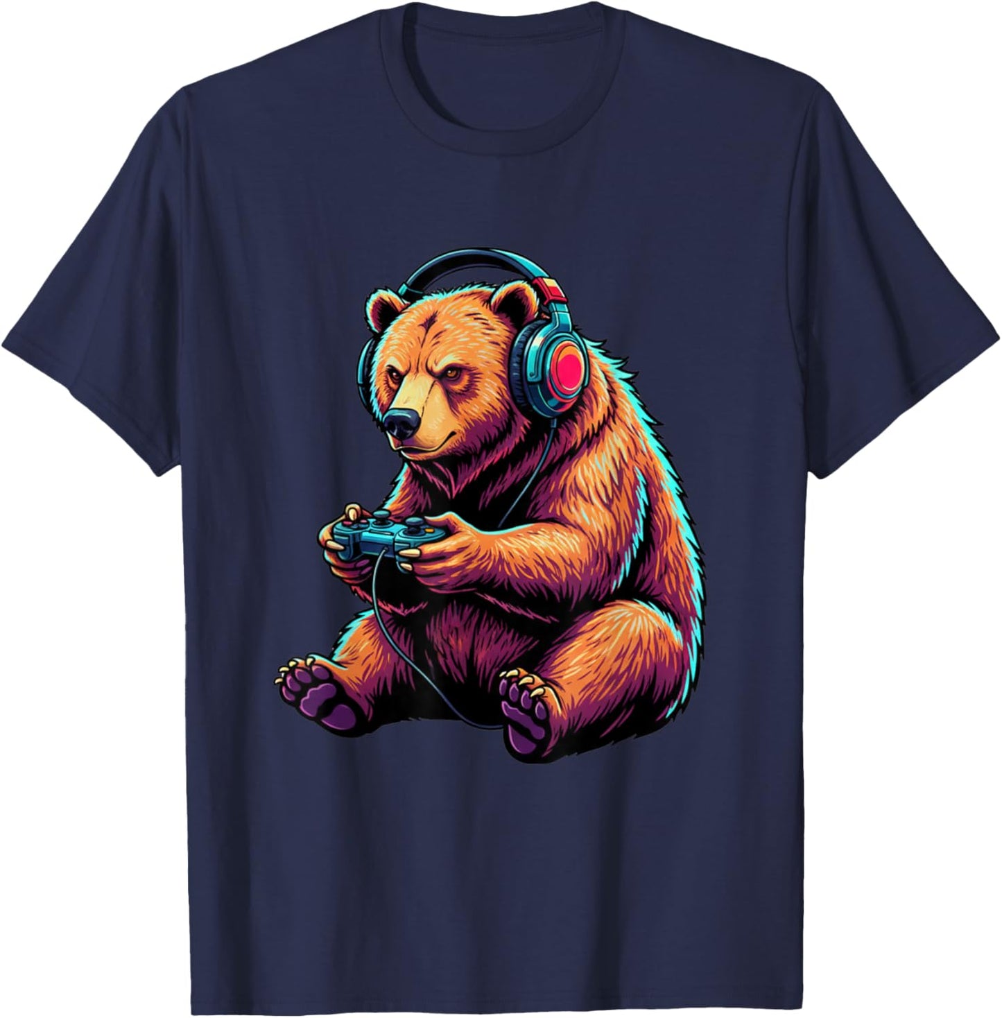 Grizzly Bear Funny Video Games Grizzly Bear T-Shirt - T-Shirt | Navy