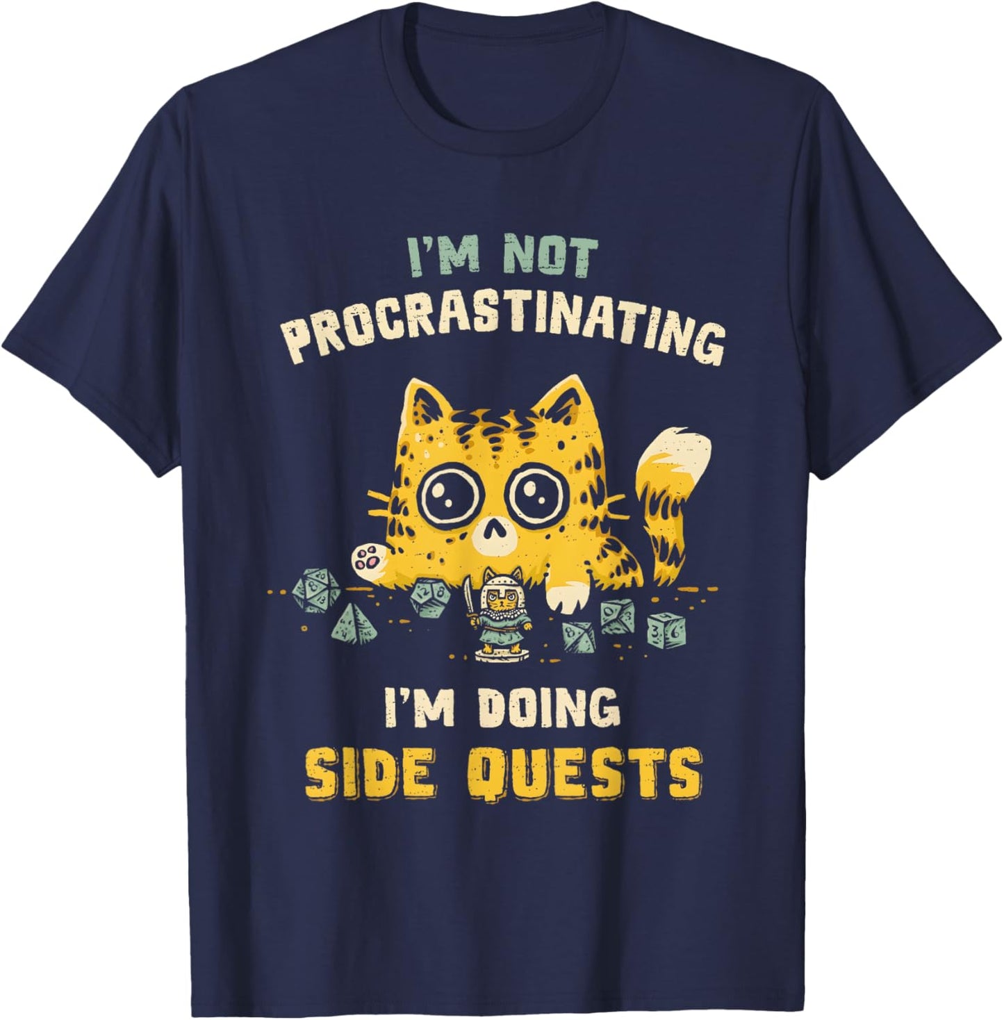 I’m Not Procrastinating I’m Doing Side Quests Cat Women T-Shirt - T-Shirt | Navy