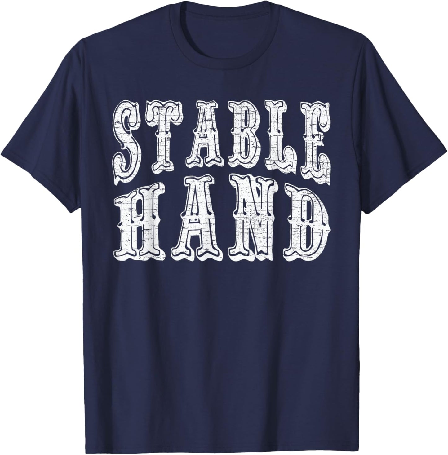 Stable Hand Vintage Western Style Country Farm Worker T-Shirt - T-Shirt | Navy