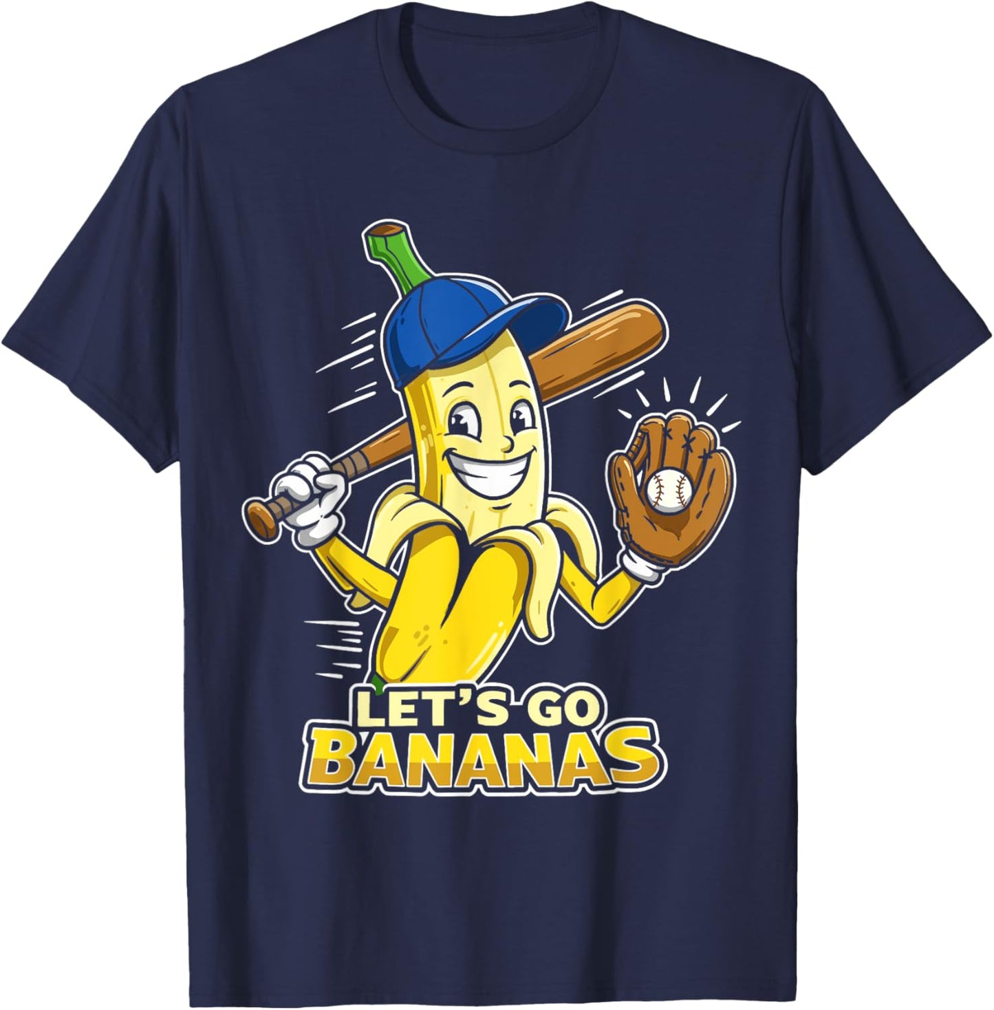 Funny Banana Shirts Gift Fruit Lovers Boys Lets Go Bananas T-Shirt - T-Shirt | Navy