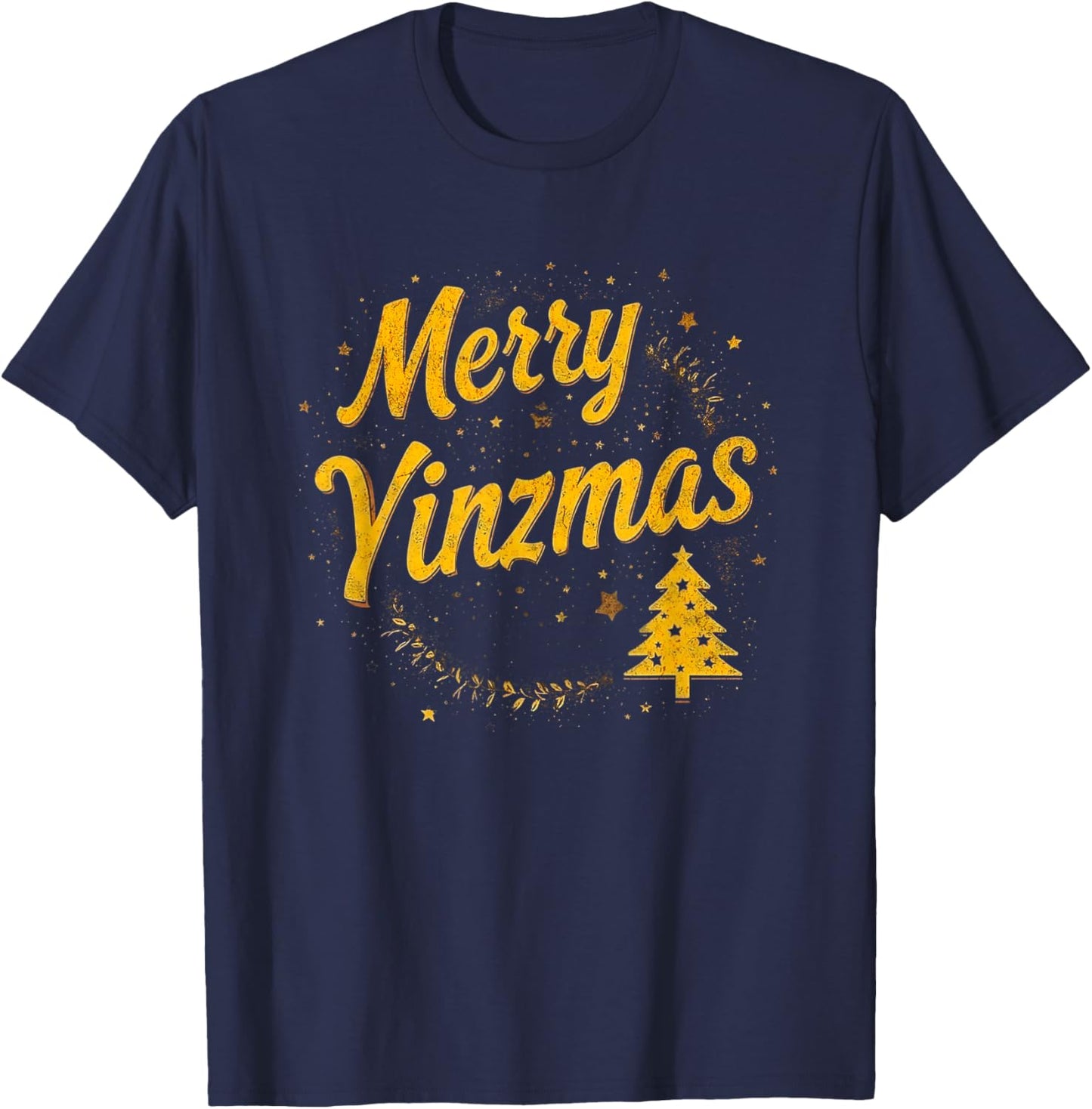 Merry Yinzmas Christmas Tree Yinzer T-Shirt - T-Shirt | Navy