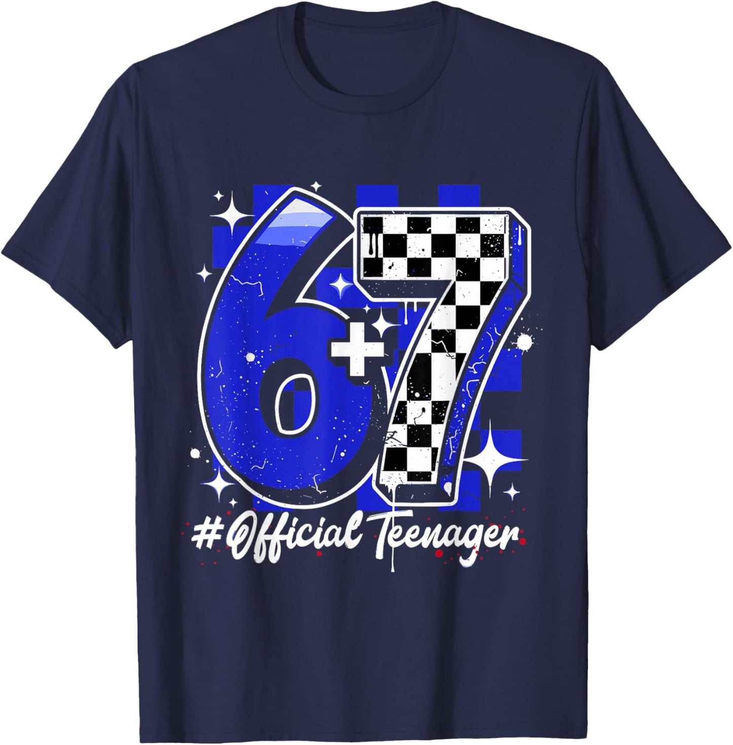 6+7 = 13 Year Old Boys Girls Teenager 13th Birthday 6 7 T-Shirt - T-Shirt | Navy