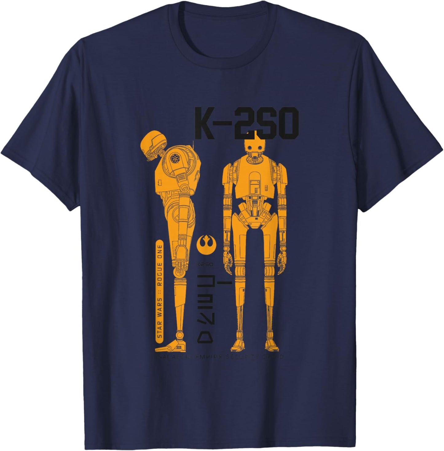 Star Wars Rogue One K-2SO Galactic Empire Security Droid T-Shirt - T-Shirt | Navy