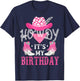 Howdy It's My Birthday Funny Country Rodeo Cowgirl themed , Small, Black T-Shirt - T-Shirt | Navy