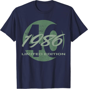 40th Birthday Man Woman 40 Years 1986 Funny Gift T-Shirt - T-Shirt | Navy