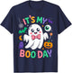 Groovy Its My Boo Day Cute Halloween Birthday Ghost Pink Bow T-Shirt - T-Shirt | Navy