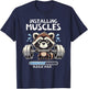 Funny Cute Raccoon Workout Gym Fitness Weightlifting T-Shirt - T-Shirt | Navy