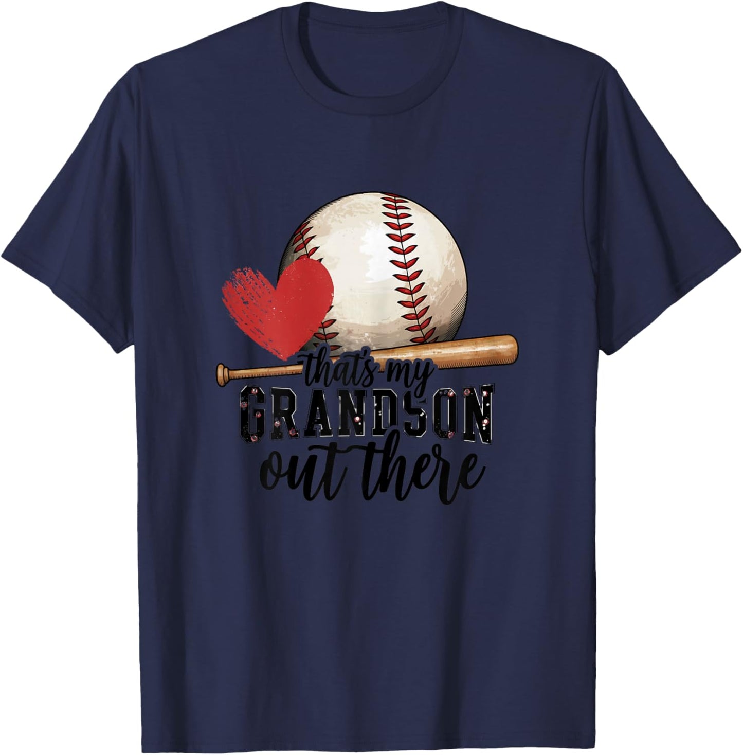 That'S My Grandson Out There Baseball Grandma Mothers Day T-Shirt - T-Shirt | Navy