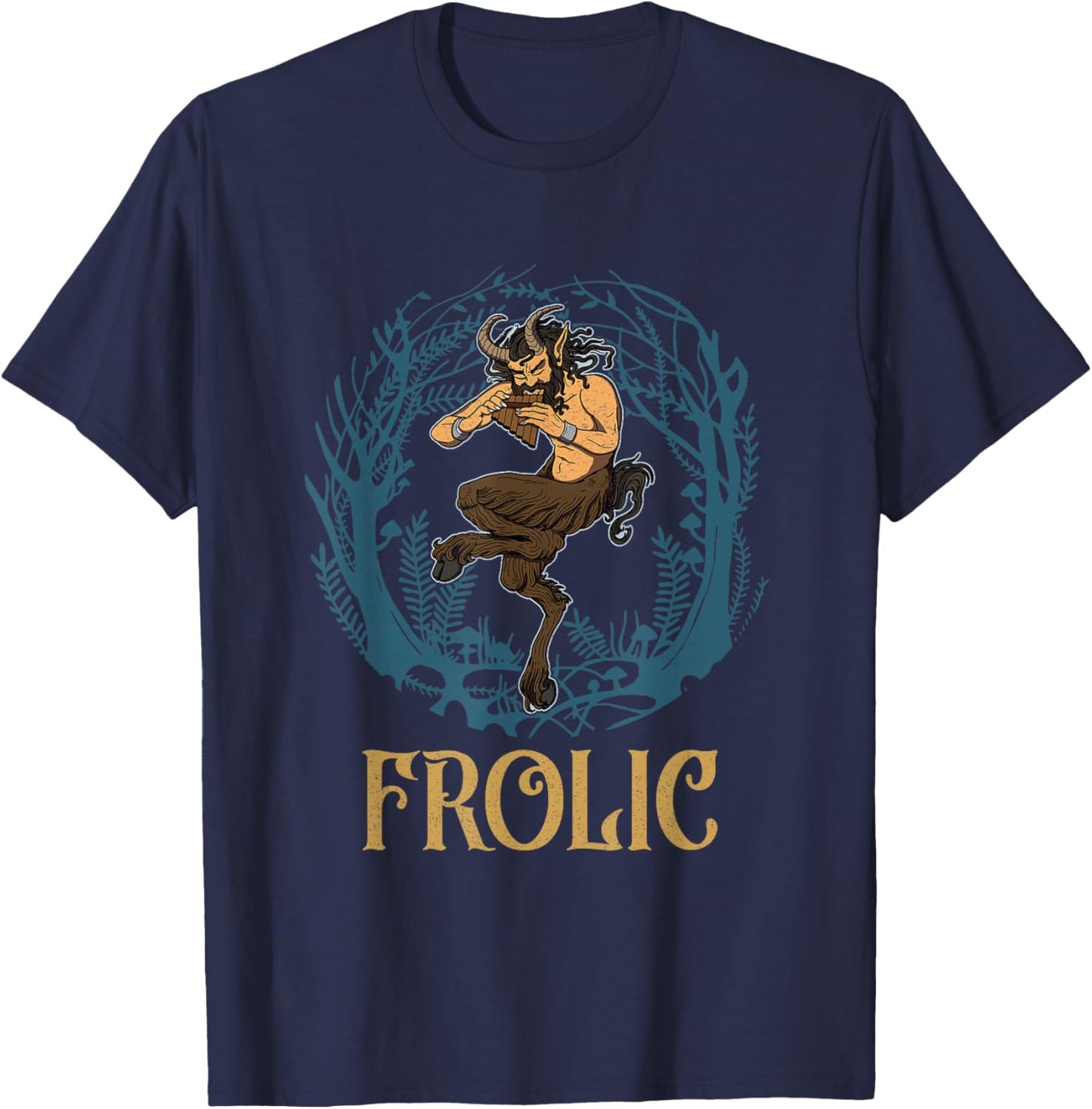 Satyr mythical Greek Greece mythological ancient Pan T-Shirt - T-Shirt | Navy