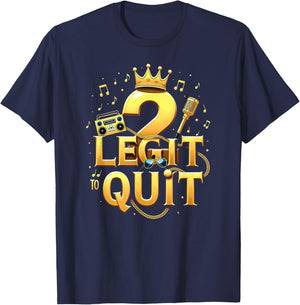 2 Legit to Quit Hip Hop Boombox 2nd Birthday Boy T-Shirt - T-Shirt | Navy