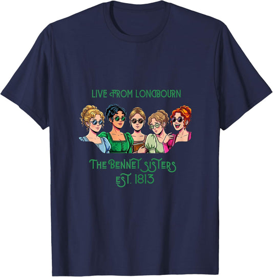 Pride and Prejudice The Bennet Sisters - Live from Longbourn T-Shirt - T-Shirt | Navy