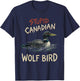 Vintage Stupid Canadian Wolf Bird Cute Loon Sarcastic Animal T-Shirt - T-Shirt | Navy