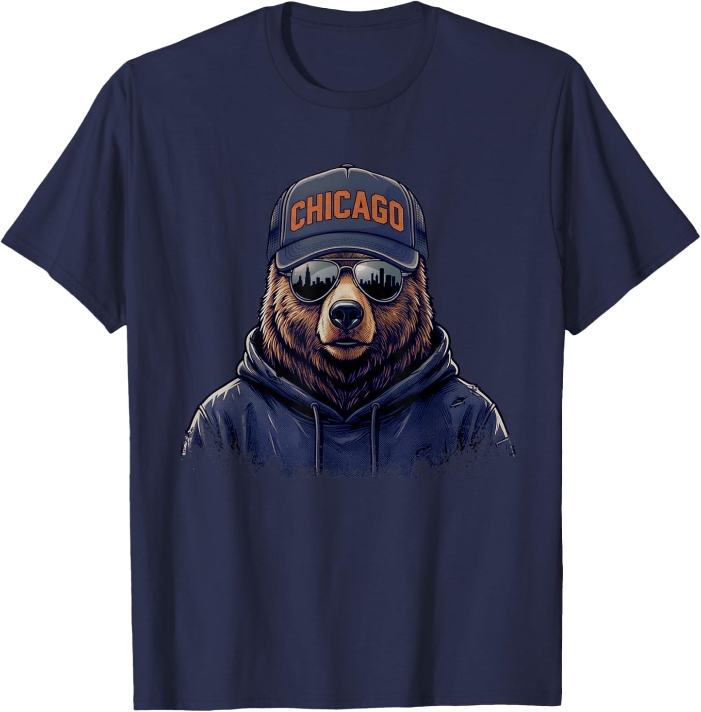 Chicago Vintage Classic Skyline Style Kids T-Shirt - T-Shirt | Navy