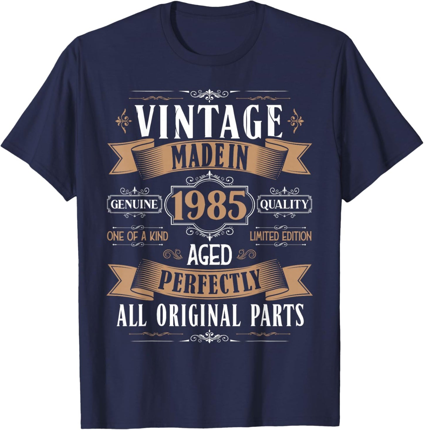Vintage 40th birthday men Born 1985 40 years old Bday T-Shirt - T-Shirt | Navy