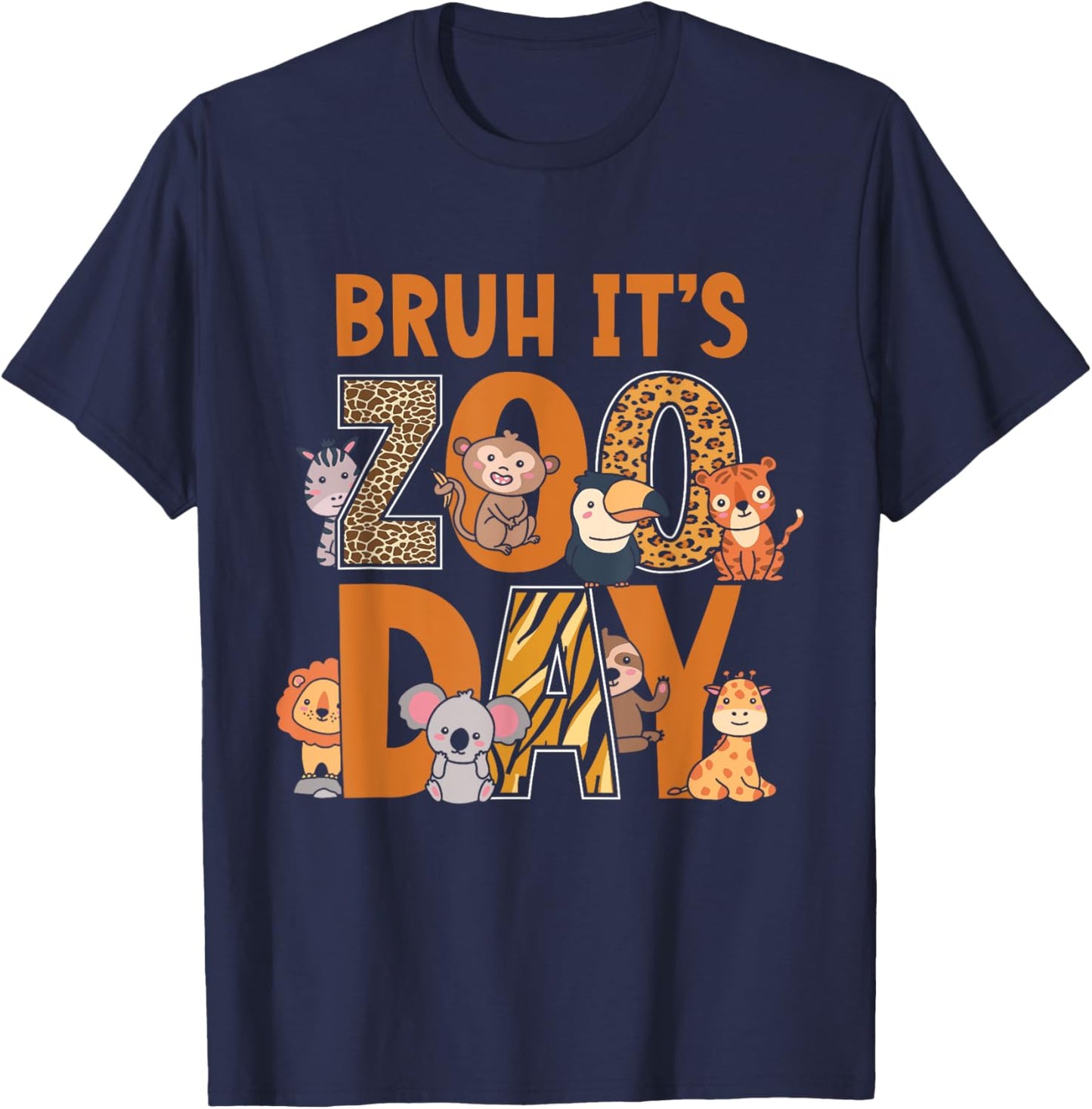 Funny Zoo Day Kids Bruh Its Zoo Day T-Shirt - T-Shirt | Navy