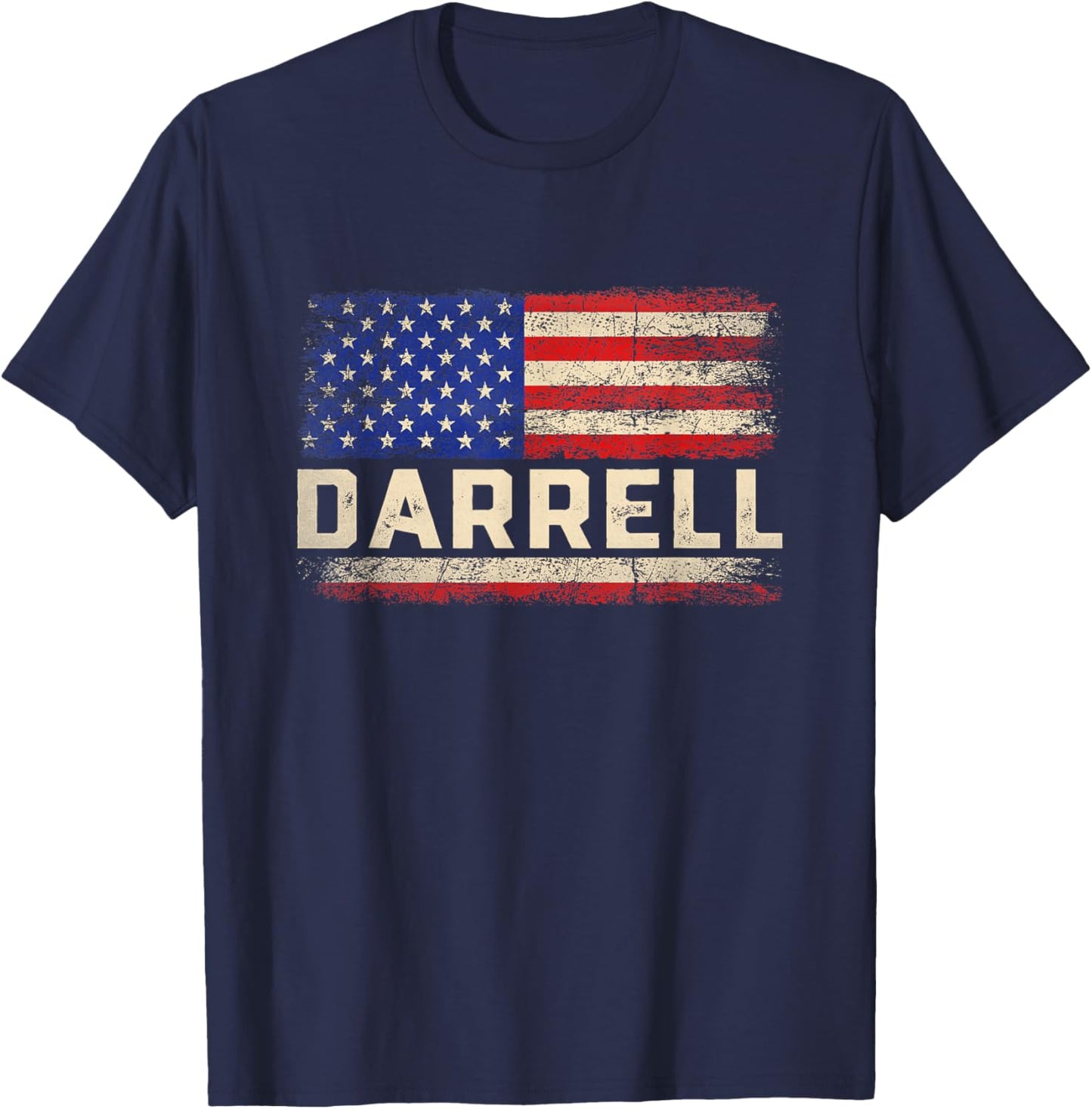 Darrell First Name Shirt Darrell Name American Flag T-Shirt - T-Shirt | Navy