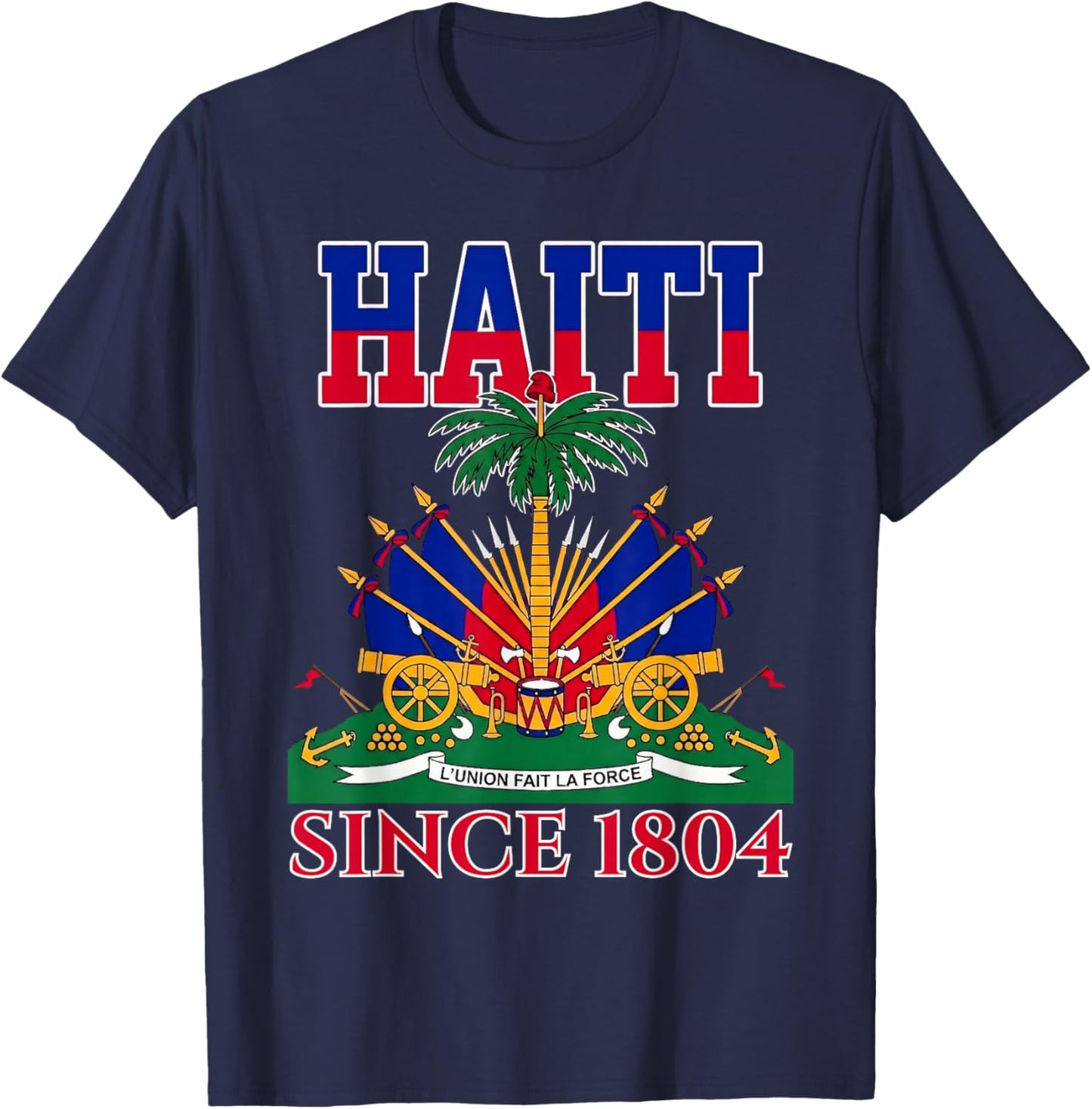 Happy Haitian Flag Day Outfit Proud Haiti T-Shirt - T-Shirt | Navy
