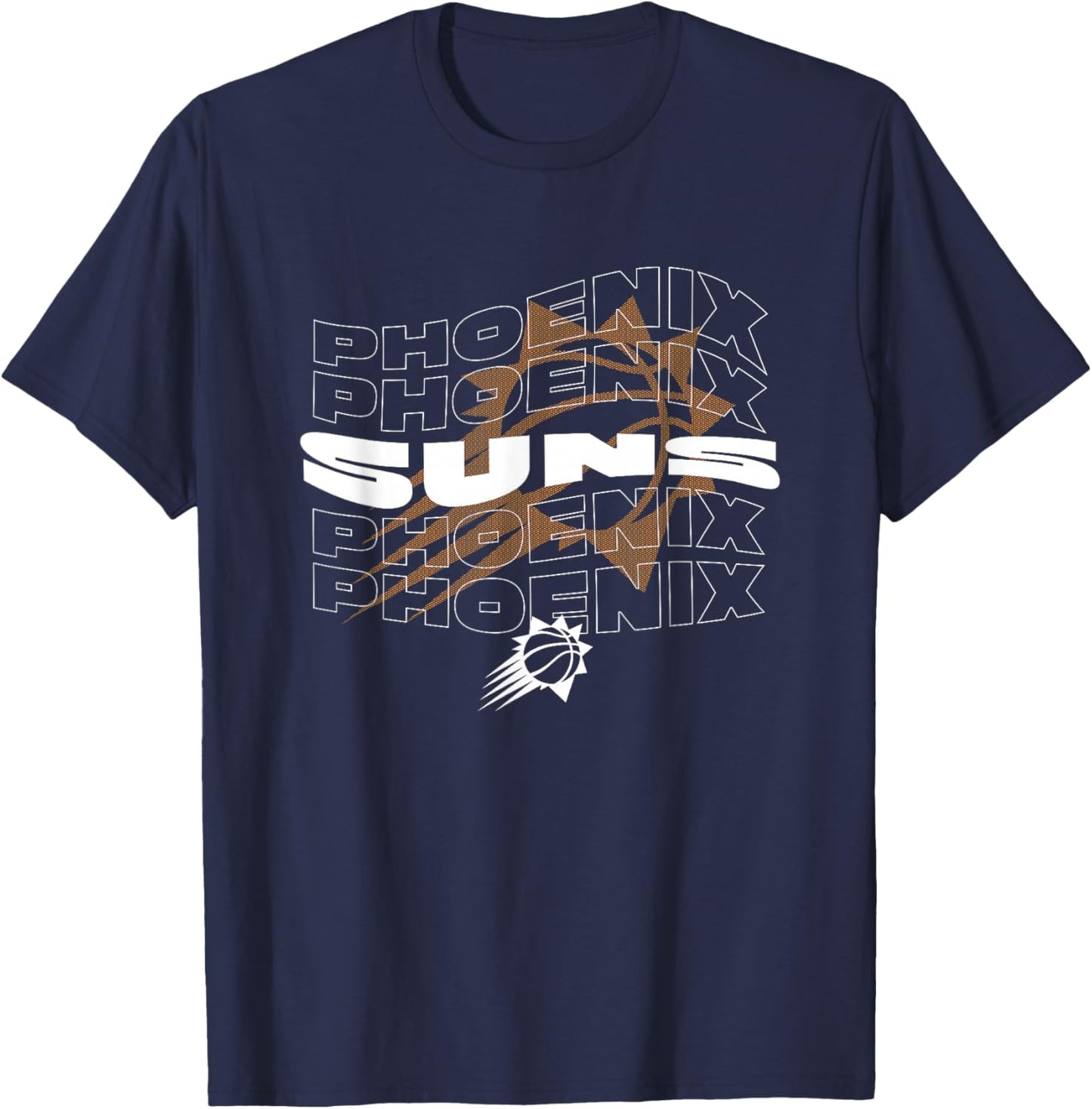NBA Phoenix Suns Wave Outline Team Logo T-Shirt - T-Shirt | Navy