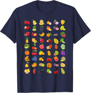 Many Different Fruits T-Shirt - T-Shirt | Navy