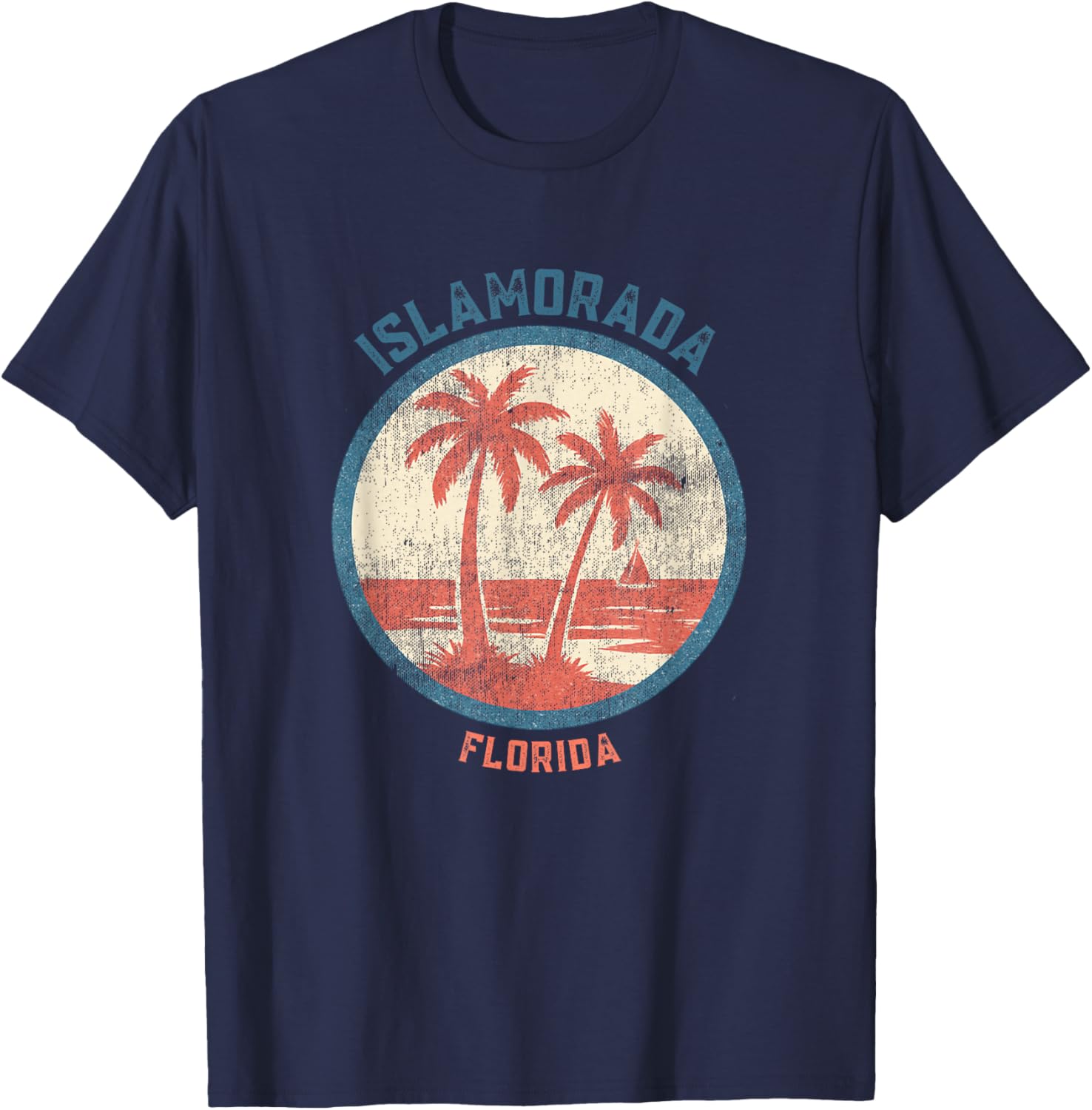 Islamorada Florida Retro Vintage Souvenir Gift T-Shirt - T-Shirt | Navy