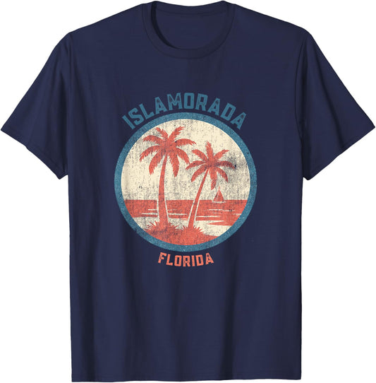Islamorada Florida Retro Vintage Souvenir Gift T-Shirt - T-Shirt | Navy