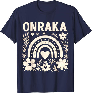 Onraka Bright Orange Rainbow Spirit Design T-Shirt - T-Shirt | Navy