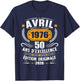 Vintage Avril 1976 Cadeau Anniversaire 50 Ans Hommes Femmes T-Shirt - T-Shirt | Navy