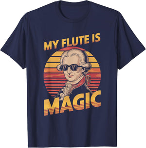 Wolfgang Amadeus Mozart Magic Flute Joke, Classical Music T-Shirt - T-Shirt | Navy