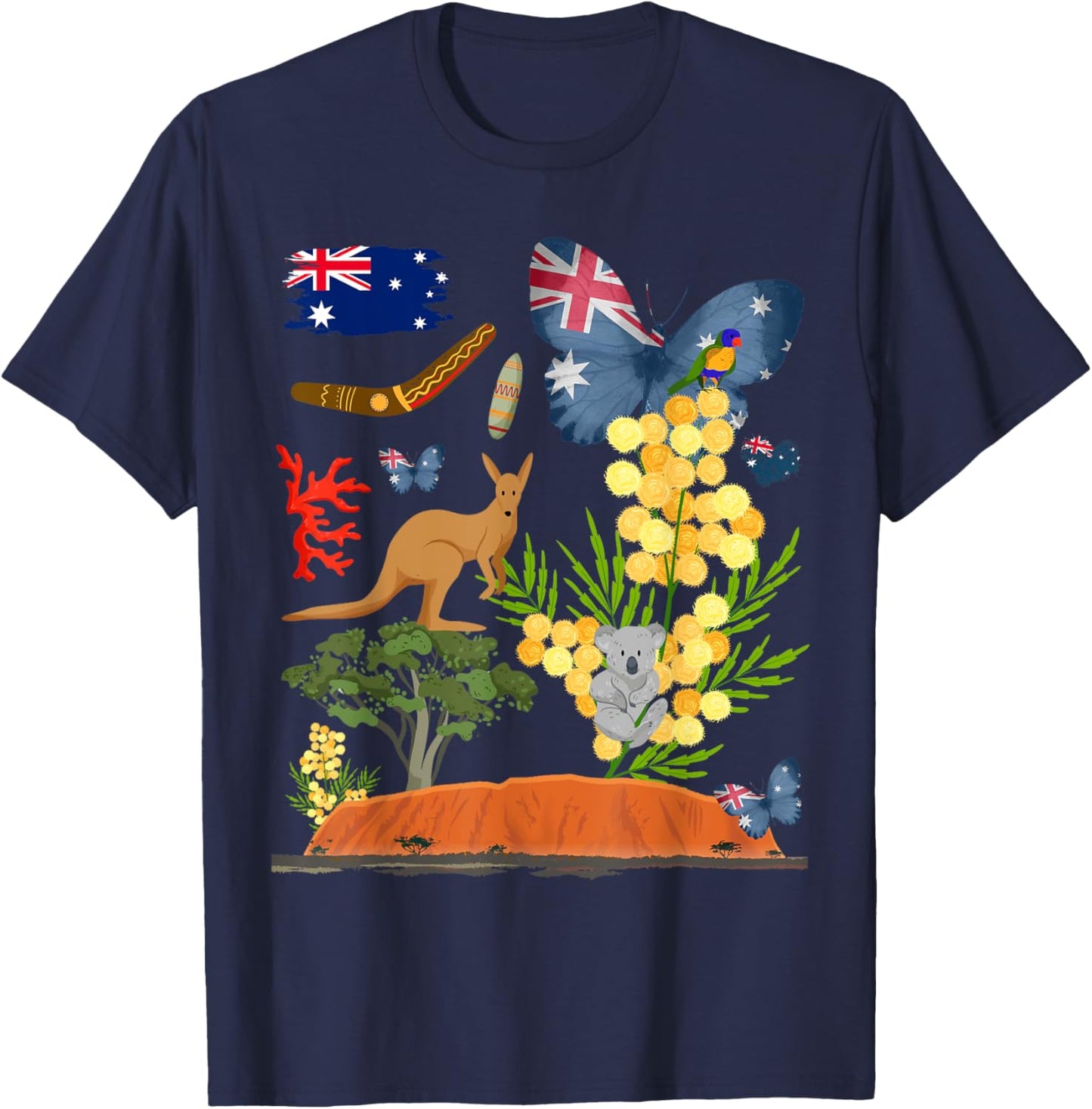 Australia Costume Outfit Idea For Kids & Australian Flag T-Shirt - T-Shirt | Navy