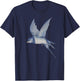 Swallow Bird Watercolor Design T-Shirt - T-Shirt | Navy