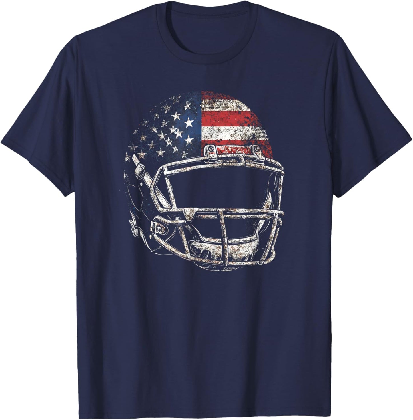 American Football Players Helmet US Flag T-Shirt - T-Shirt | Navy