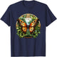 Colorful Butterfly I Flower Butterfly T-Shirt - T-Shirt | Navy