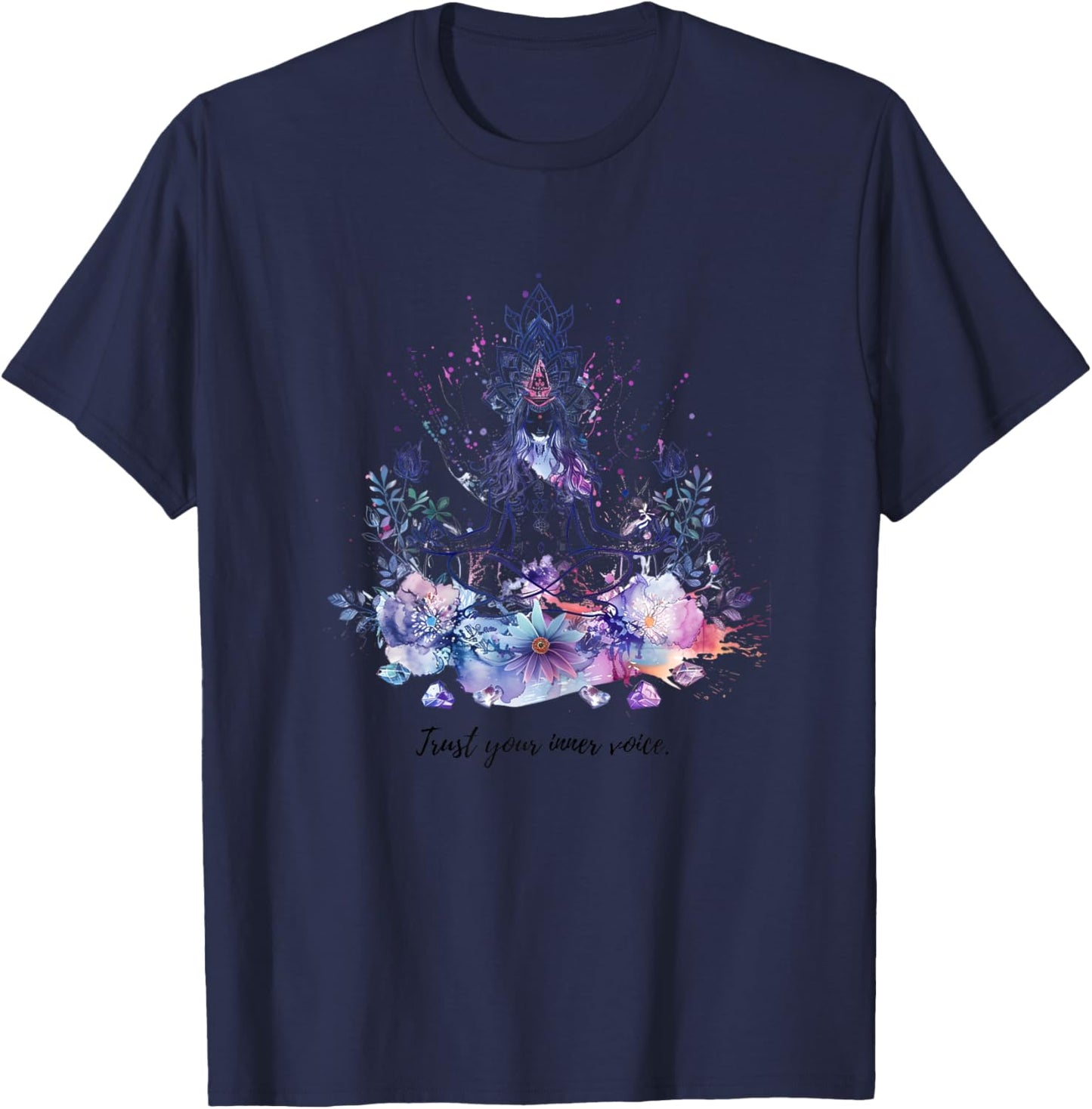 Tranquil Zen Meditation Mantra Wall Art & Accessories T-Shirt - T-Shirt | Navy