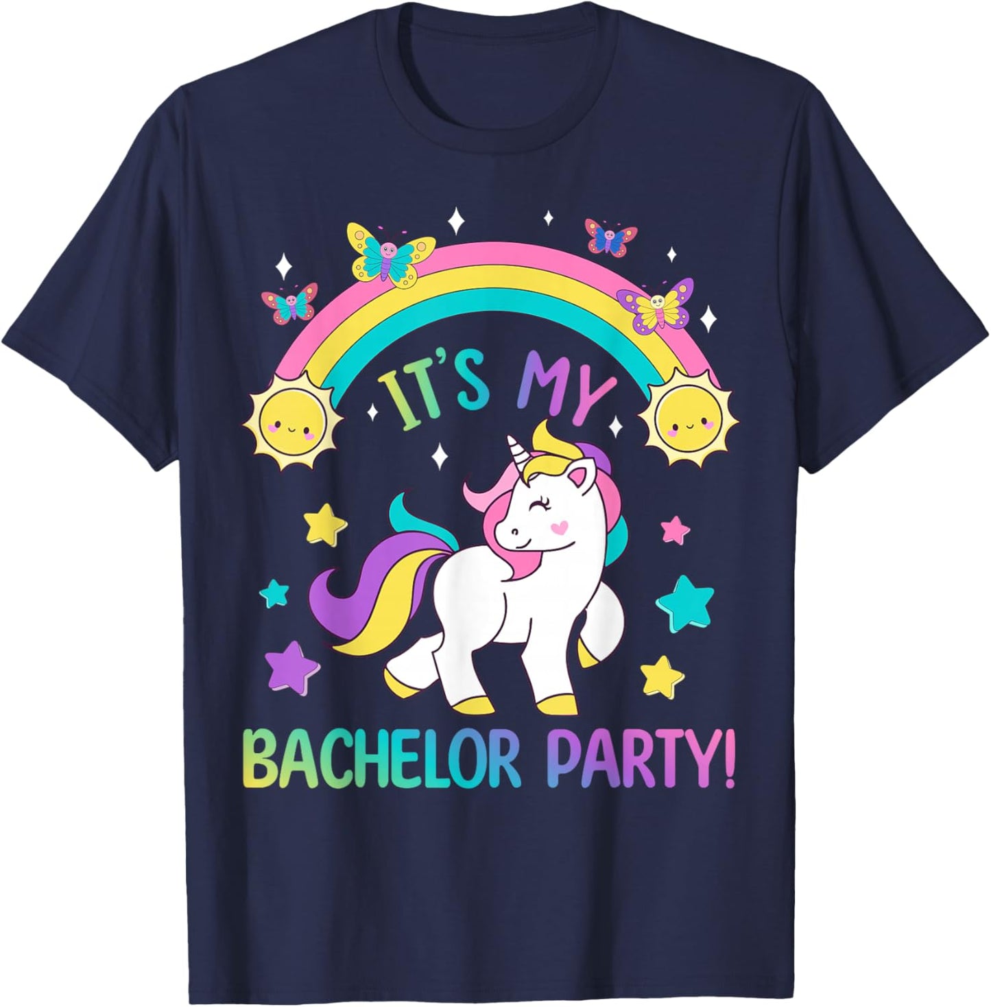 Funny Bachelor Party Groom Unicorn Its My Bachelor Party T-Shirt - T-Shirt | Navy